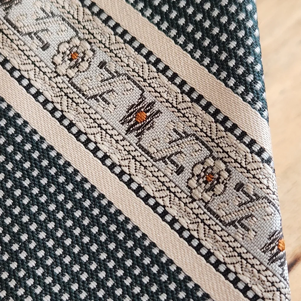 Vintage Montgomery Ward Green and Cream Men's Necktie